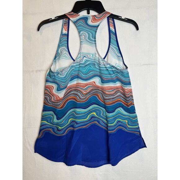 Trina Turk Multicolor Patterned Silk Agate Caspian Swirl Wave Racerback Size S - Picture 5 of 5
